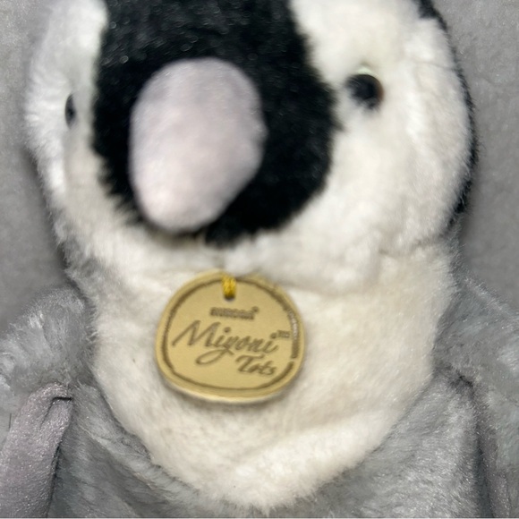 Aurora Miyoni Tots Penguin chick plush 9.5" grey black & white - Picture 3 of 9